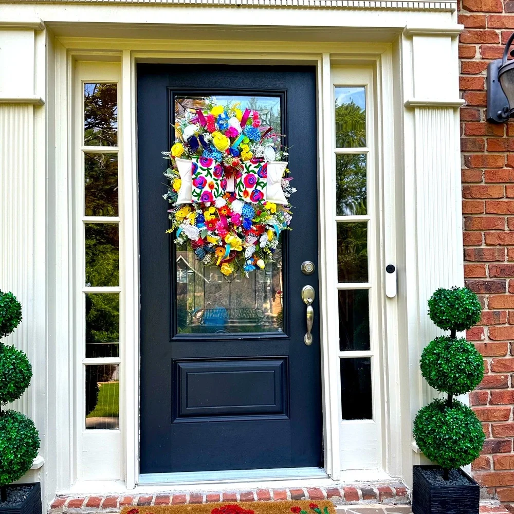 XL Big Bow Colorful Wreath